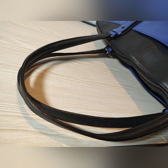 NWOT Eric Javits Blue Black Satchel Hand Bag shoulder - Picture 9 of 15